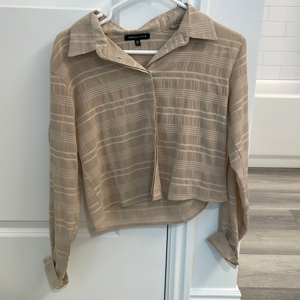 Beige Textured PacSun Button Up